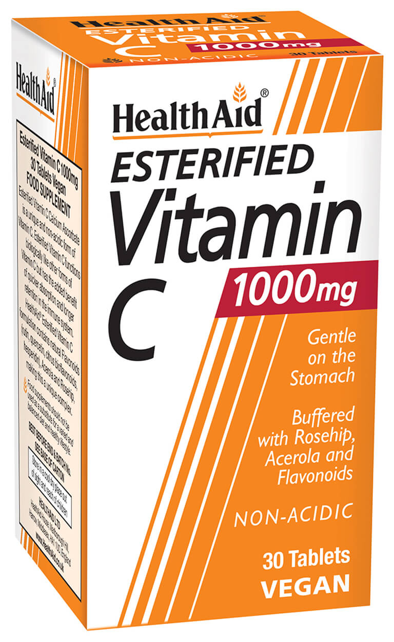 Esterfied Vitamin C 1000mg, Calcium Ascorbate with Bioflavonoids, Acerola and Rosehip NEW - 30's Tablets