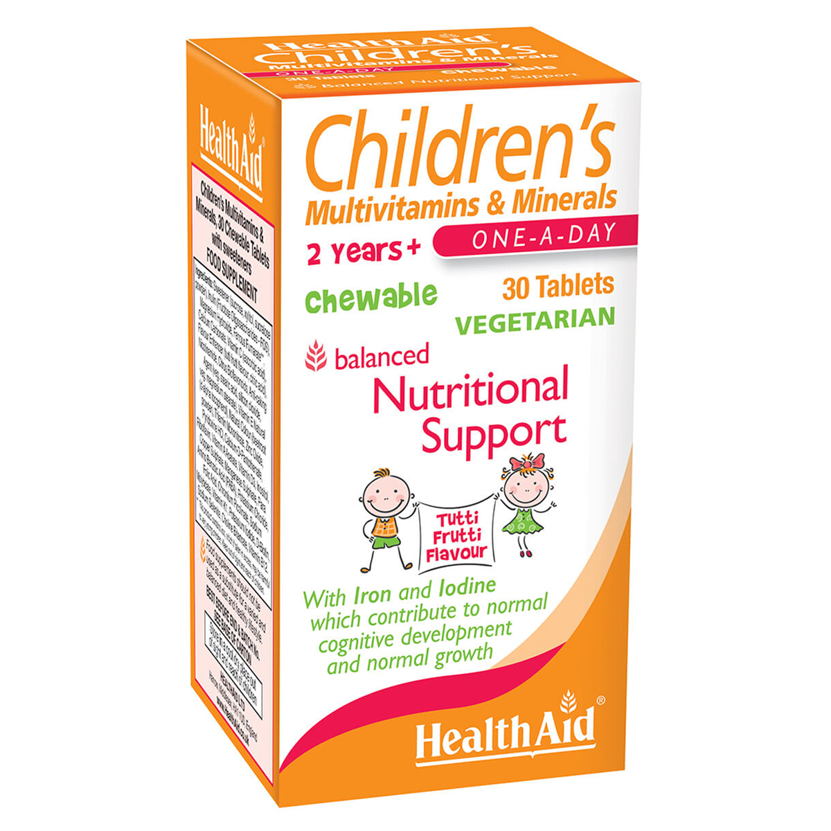 Children's Multivitamin + Minerals - Chewable (Tutti-fruity Flavour) - 30 Tablets