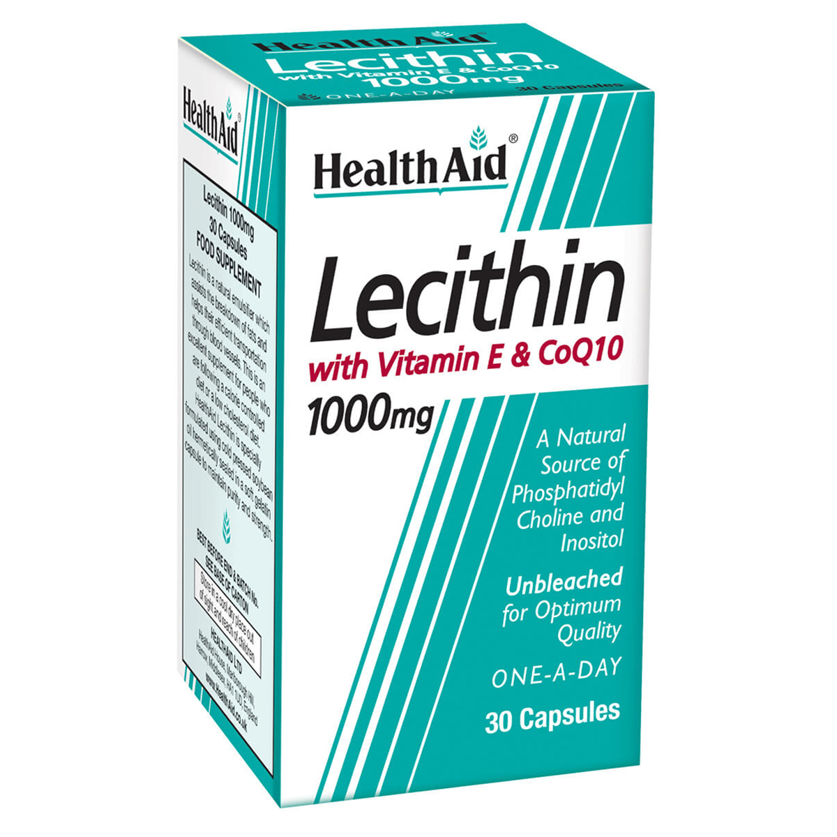 Lecithin 1000mg + Natural Vitamin E 45iu + CoQ 10 10mg - 30 Capsules